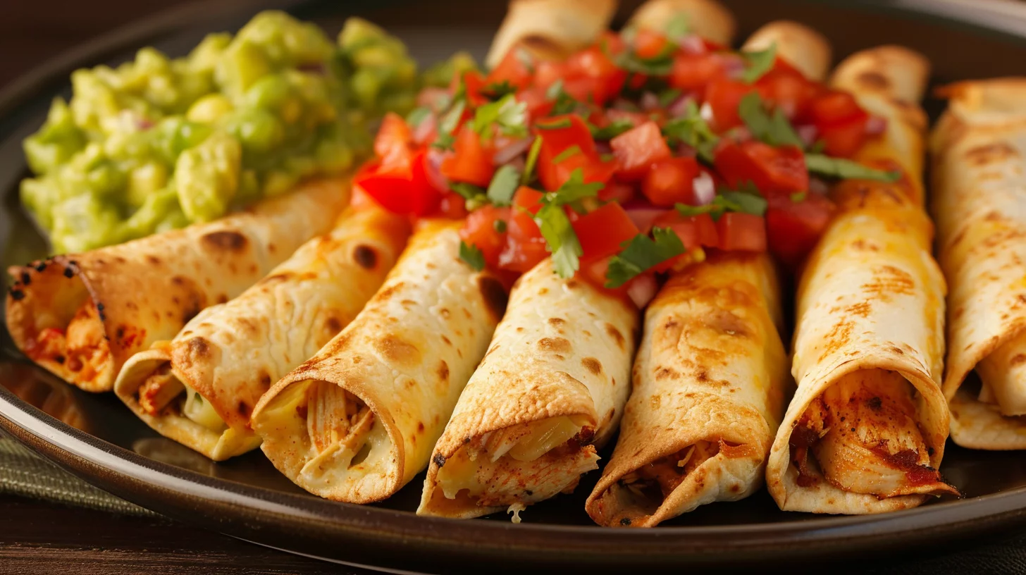 Rolled Taquitos Fresh Salsa and Guacamole