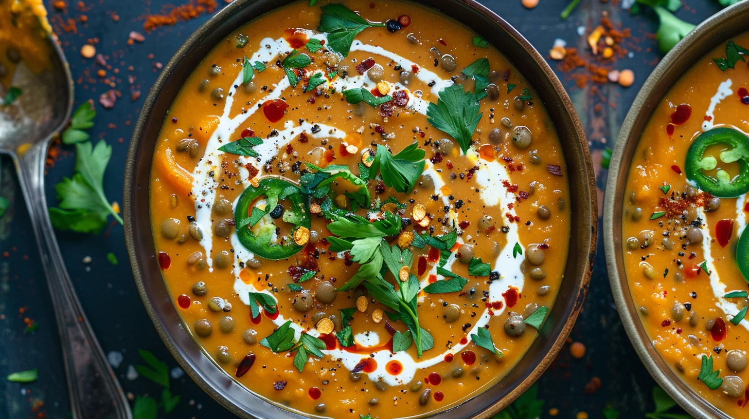 Sweet Potato Soup With Lentils