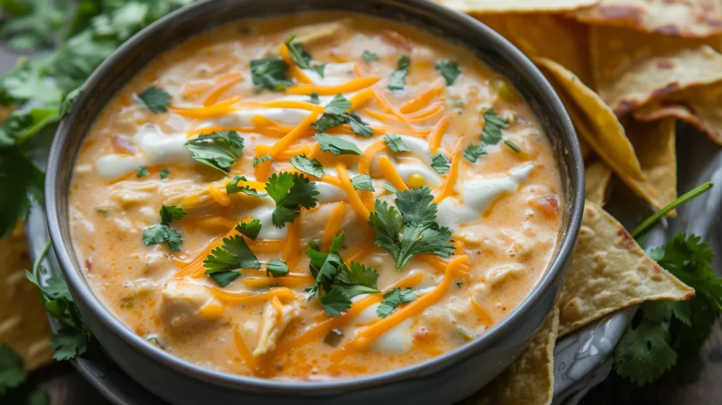 The Best Creamy Chicken Tortilla Soup