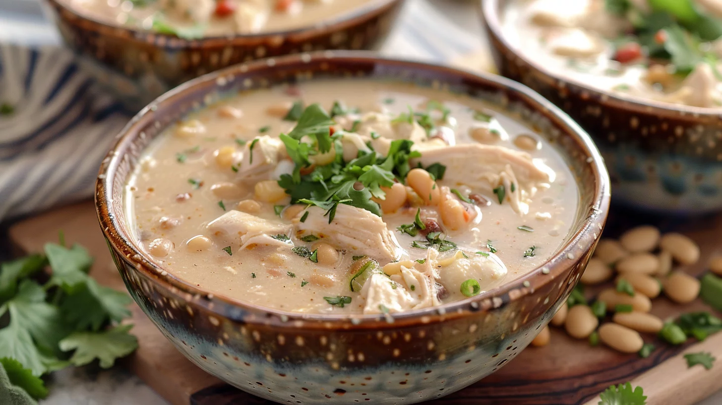 The Easiest Crockpot White Chicken Chili With Cream Cheese