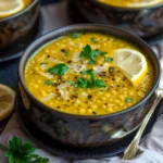 Vegan Lemon Lentil Soup With Turmeric
