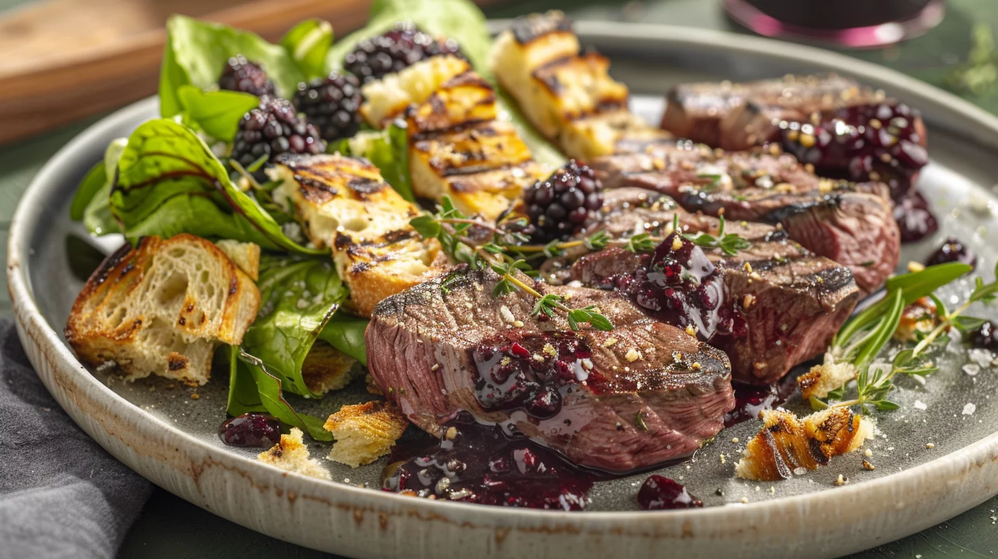 Venison Backstrap With Blackberry Sauce and Nutmeg Notes