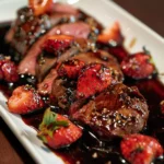 Venison Backstrap With Honeybalsamic Strawberry Berry Glaz