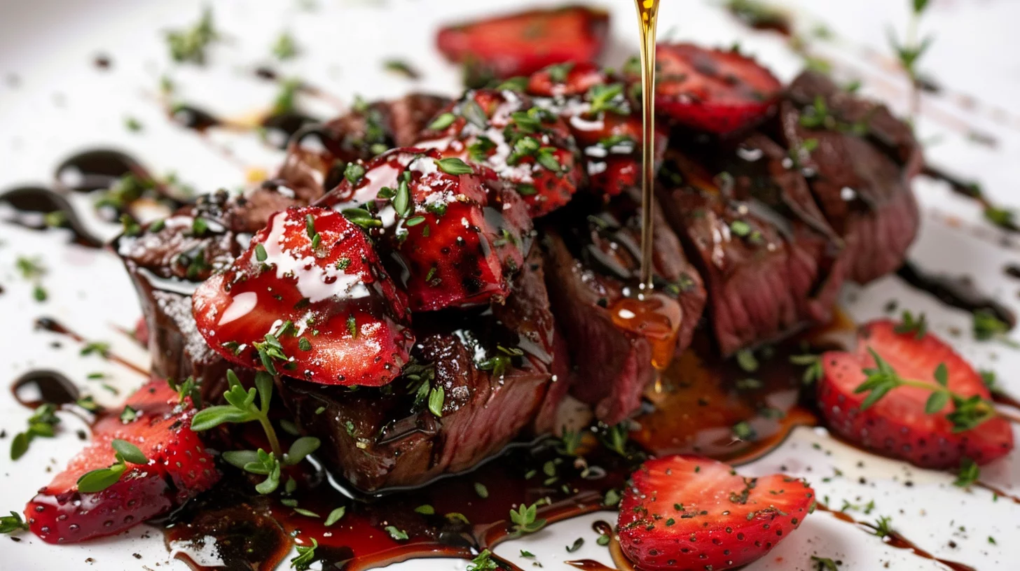 Venison Backstrap With Honeybalsamic Strawberry Berry Glaz