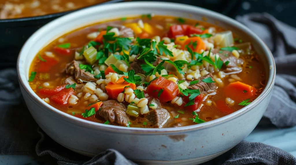 Beef Barley Soup For Cold Nights