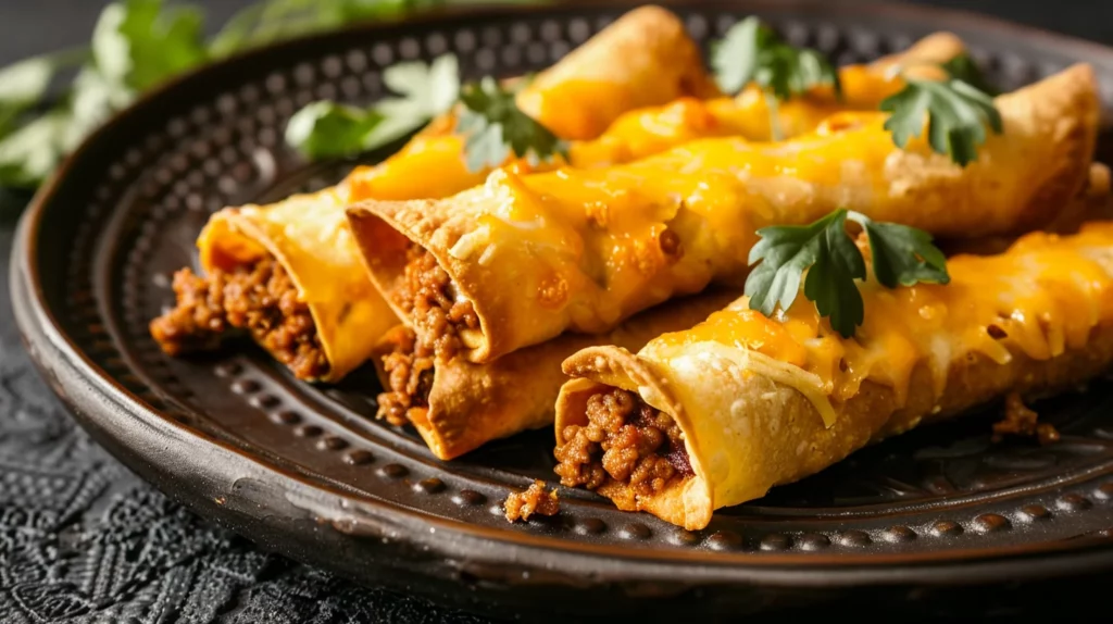 Cheesy Ground Beef Taquitos