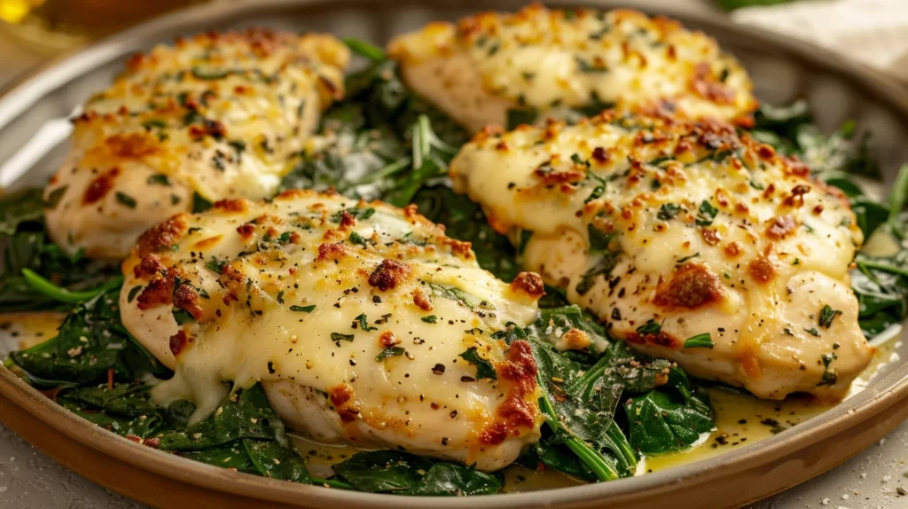 Cheesy Spinach Chicken Bake