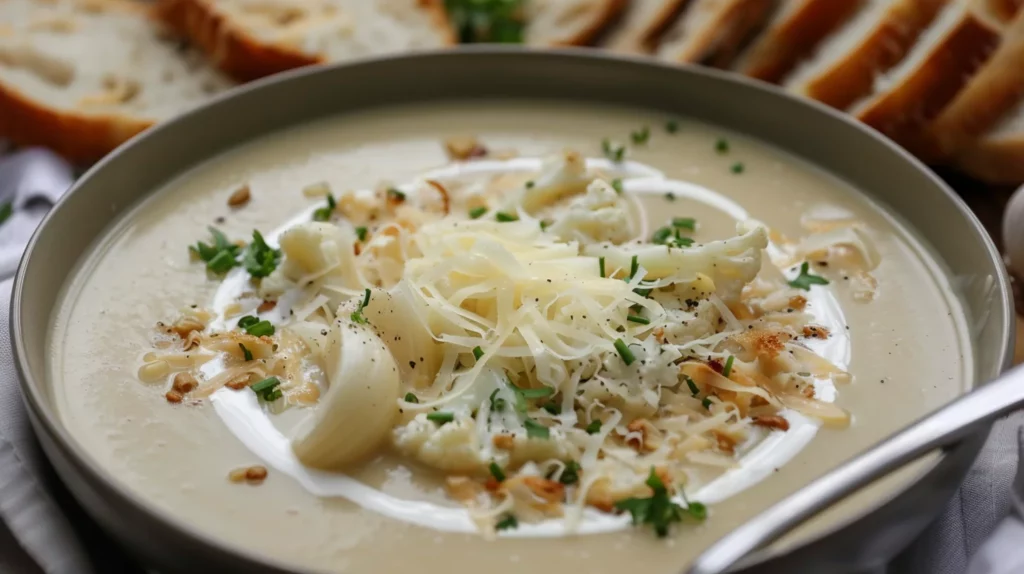 Creamy Cauliflower Soup With Garlic
