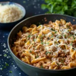 Creamy Ground Beef Stroganoff In One Pot