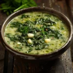 Creamy Spinach Soup With Garlic and Herbs