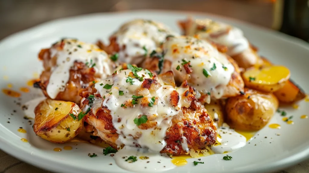 Crockpot Garlic Parmesan Chicken and Potatoes
