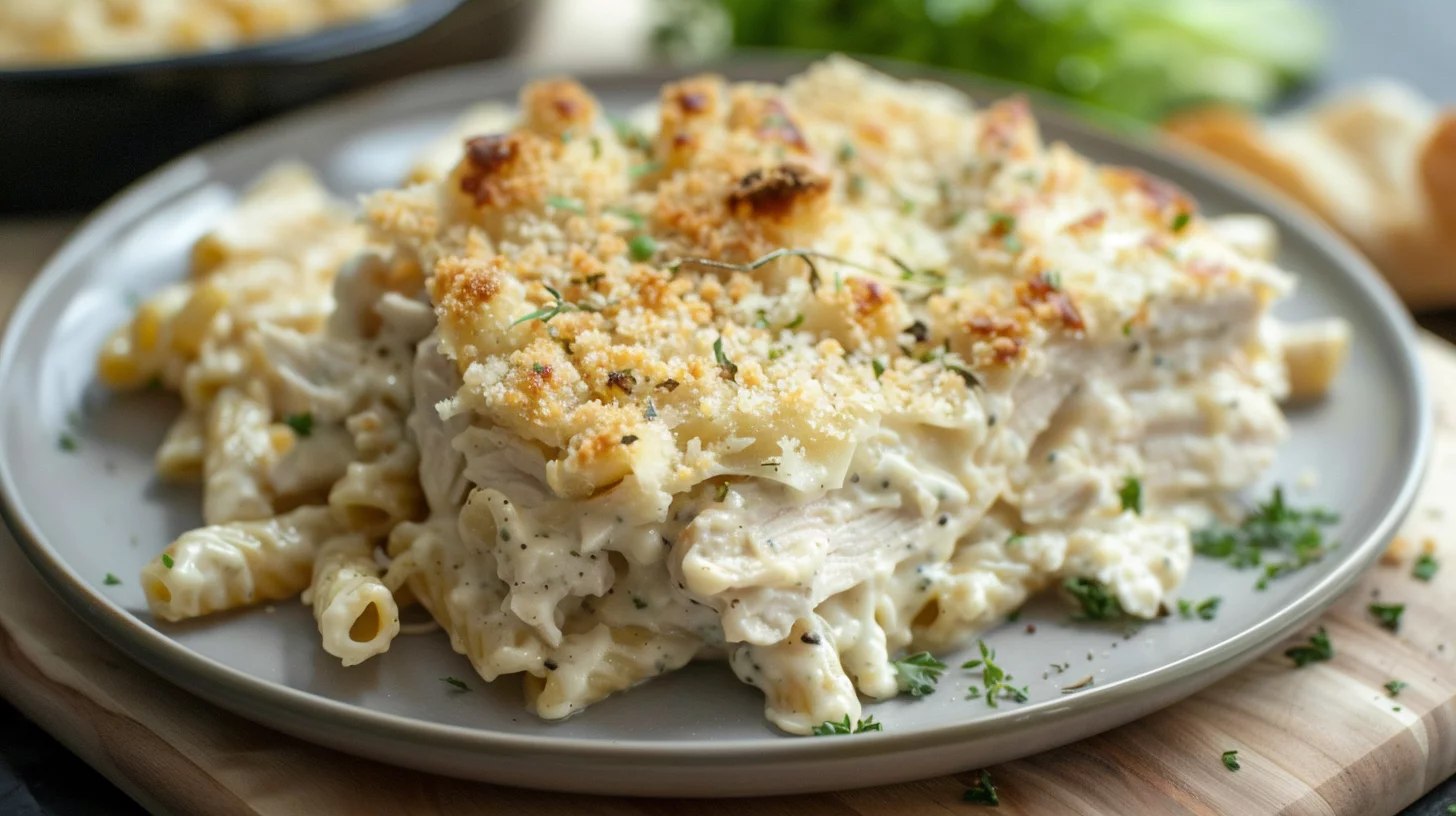 Easy Chicken Alfredo Bake