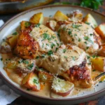 Garlic Parmesan Crockpot Chicken and Potatoes