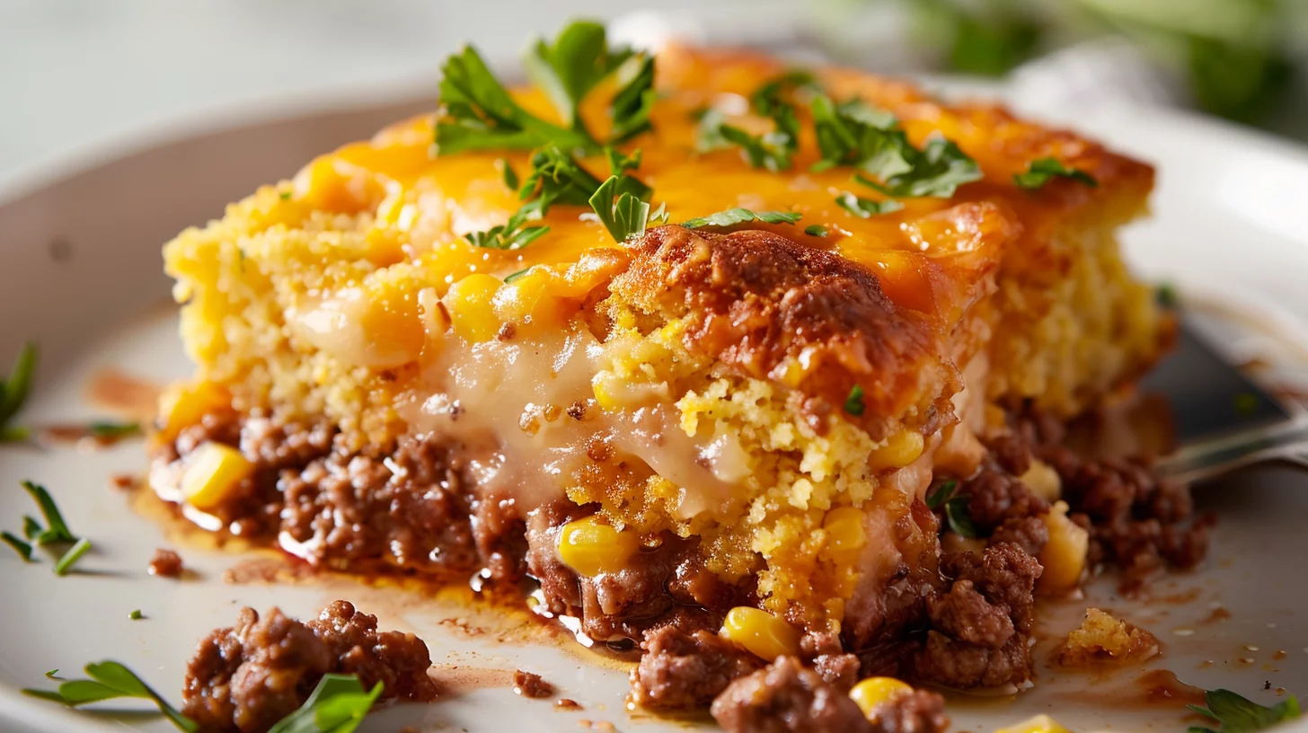 Ground Beef and Cornbread Casserole