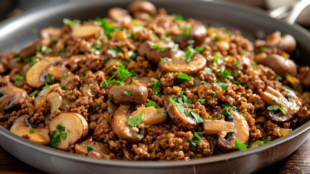 Ground Beef and Mushroom Skillet