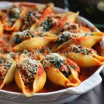 Ground Beef and Spinach Stuffed Shells