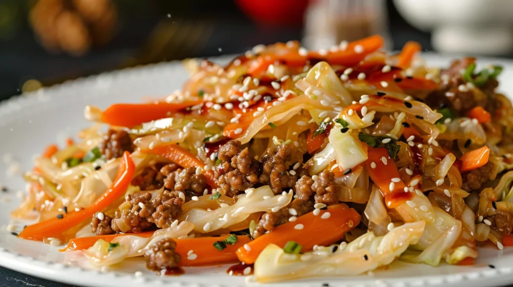 Ground Beef Cabbage Stir Fry