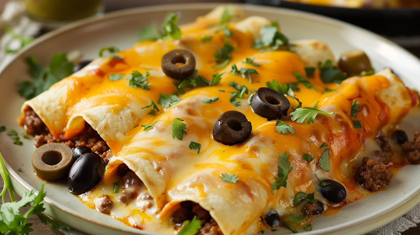 Ground Beef Enchiladas With Cheese Sauce