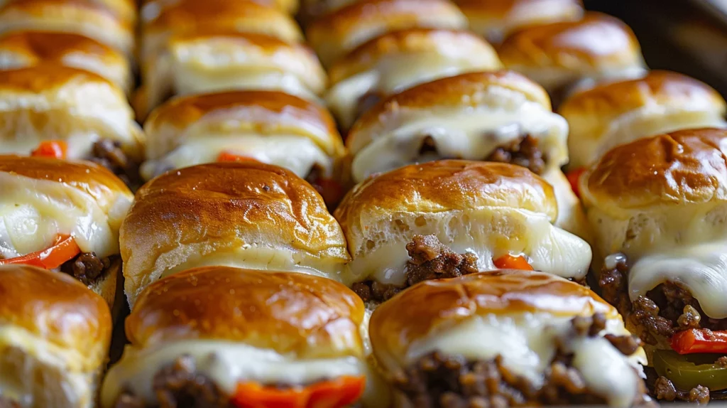Ground Beef Philly Cheesesteak Sliders