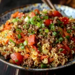 Ground Beef Ramen Stir Fry
