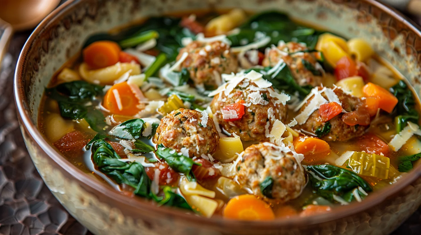 Hearty Italian Wedding Soup With Meatballs