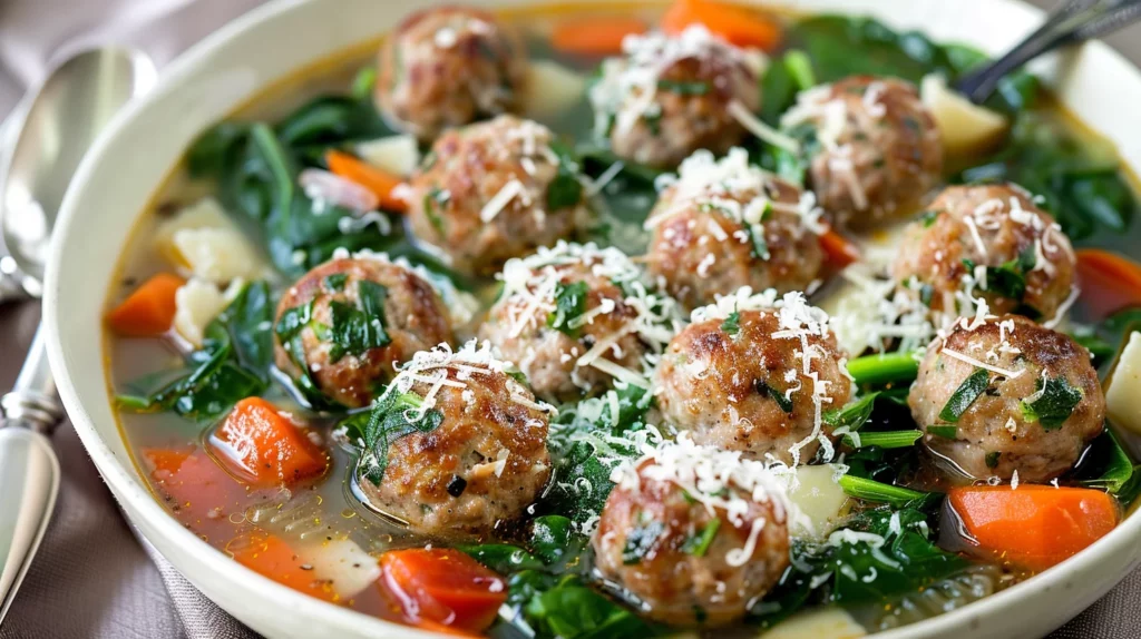 Italian Wedding Soup With Mini Meatballs