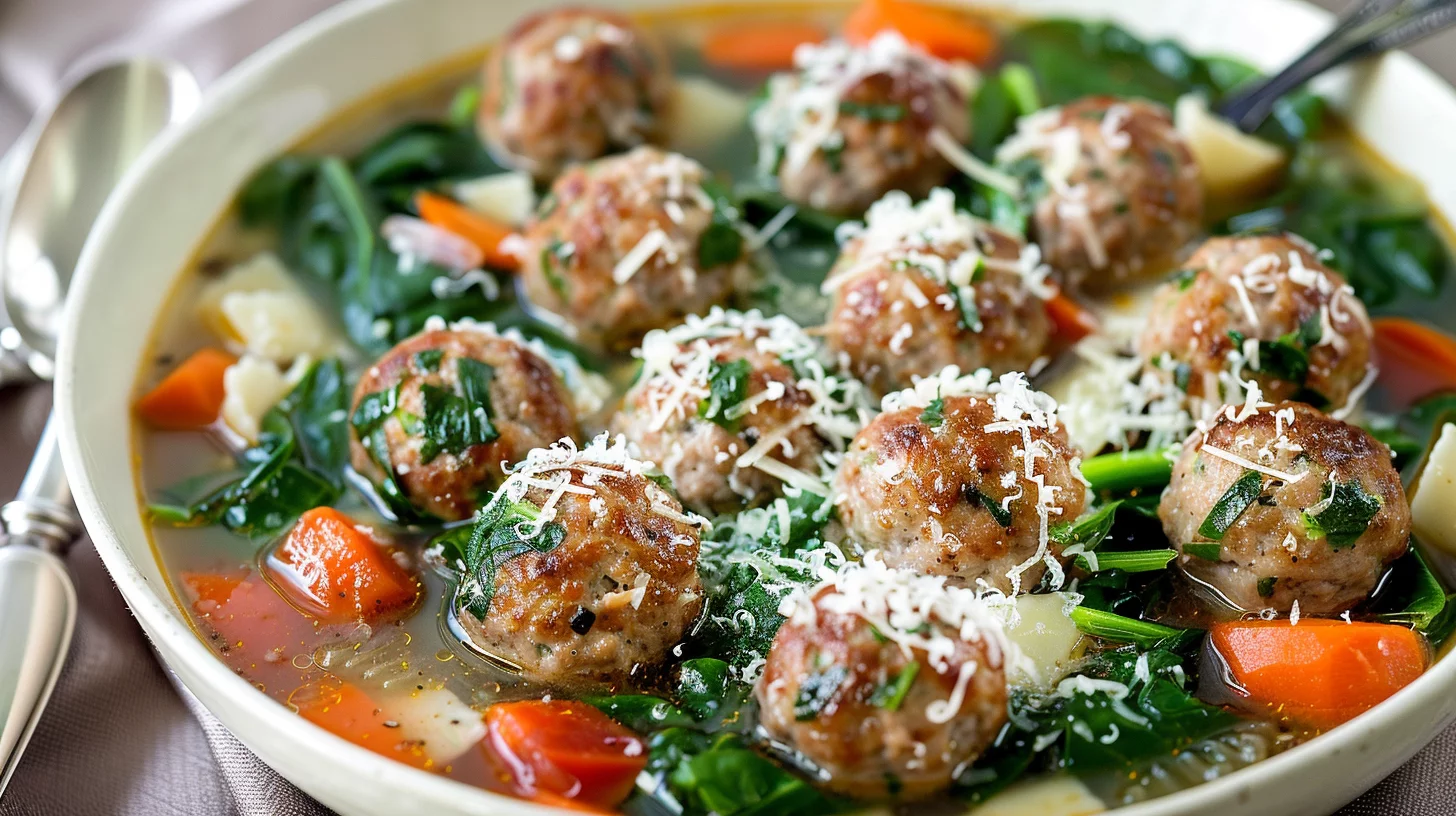 Italian Wedding Soup With Mini Meatballs
