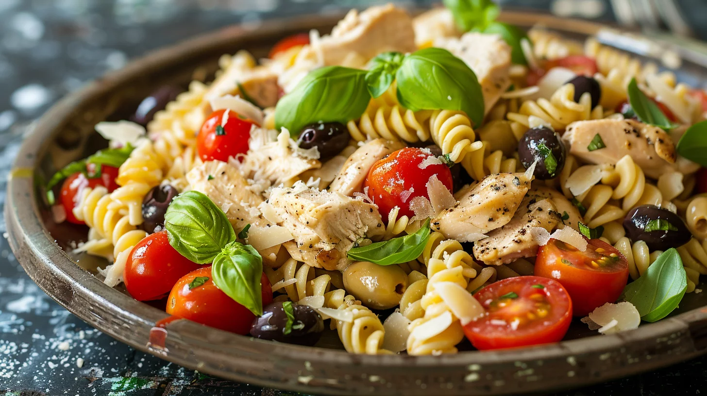 Mediterranean Chicken Pasta Salad