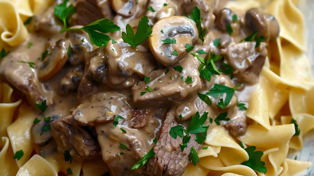 Slow Cooker Beef Stroganoff