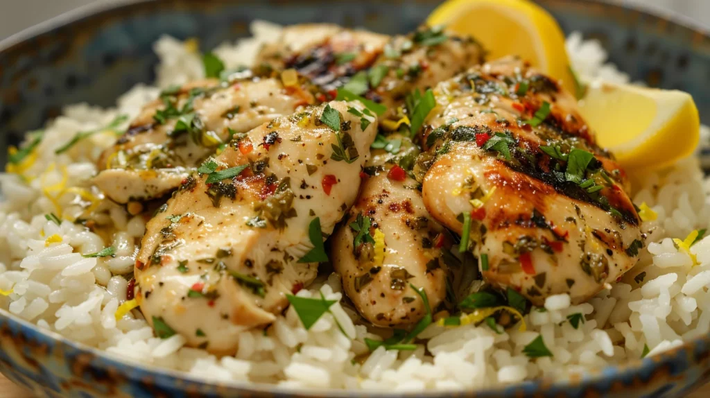 Slow Cooker Lemon Herb Chicken and Rice