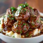 Slow Cooker Salisbury Steak Meatballs