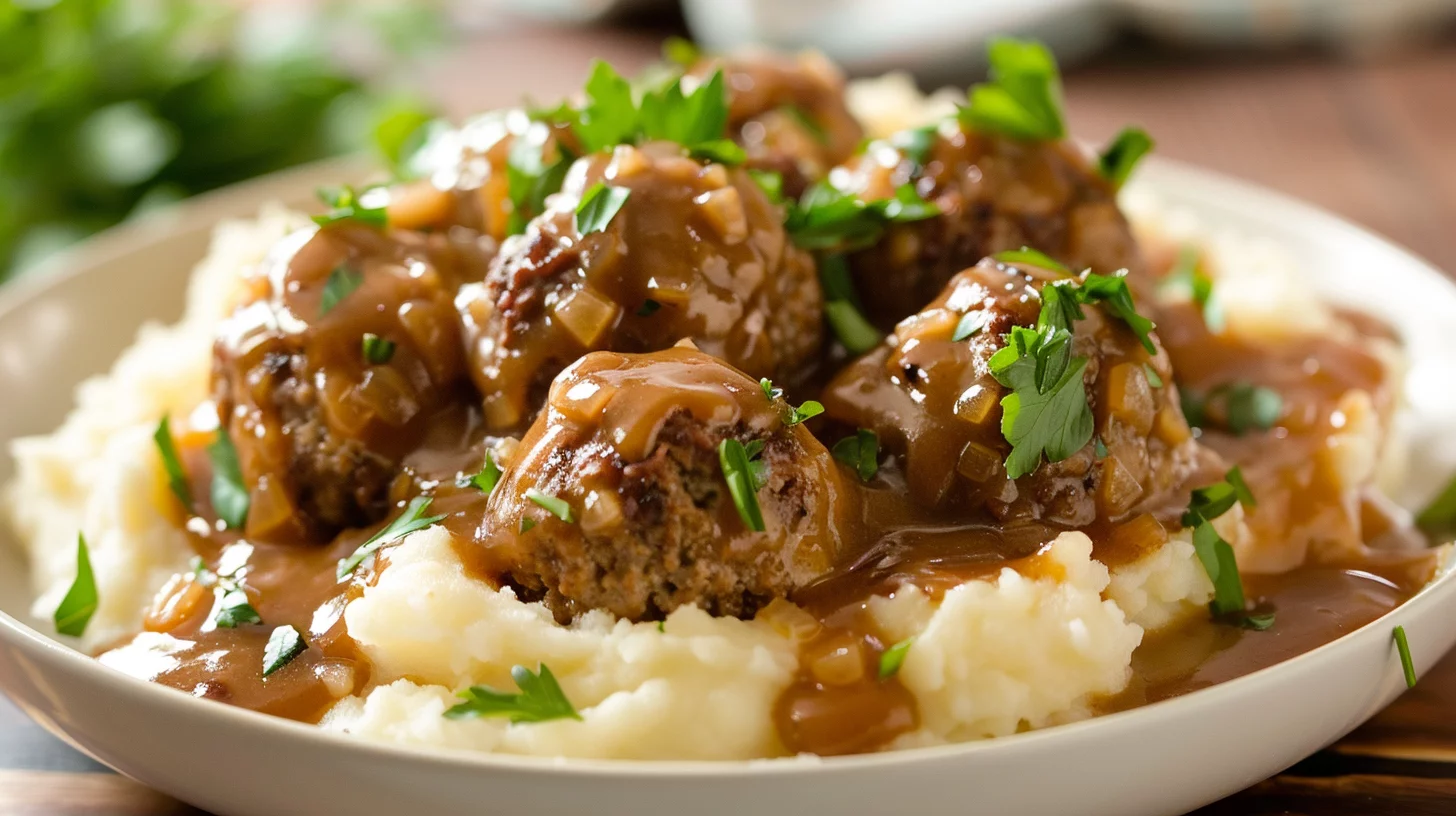 Slow Cooker Salisbury Steak Meatballs