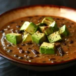 Spicy Black Bean Soup With Avocado