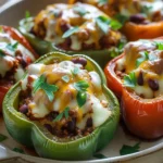 Venison Chili Stuffed Peppers