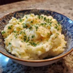 Delicious brown butter garlic mashed potatoes served in a bowl.