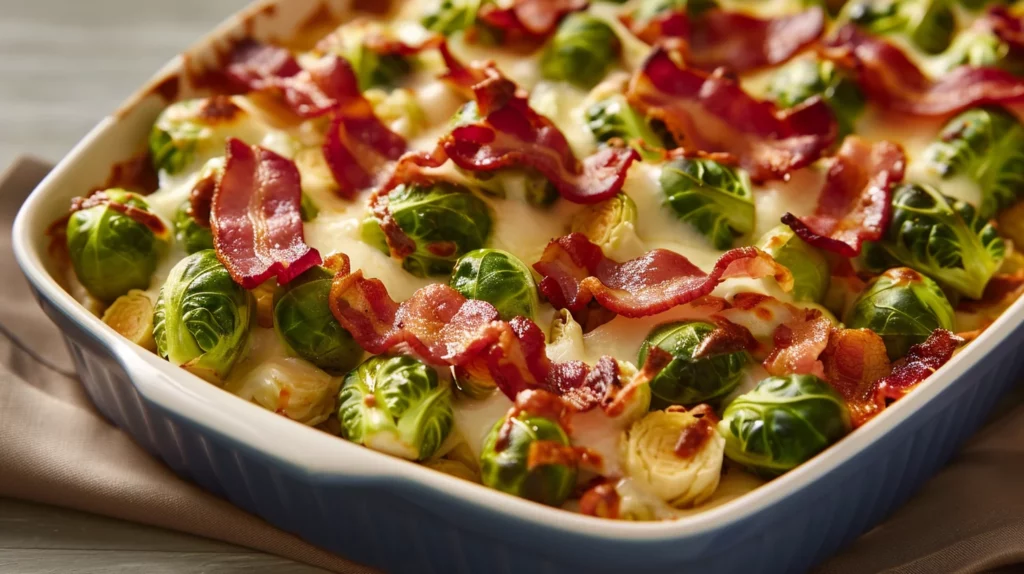 Cheesy Bacon Brussels Sprouts