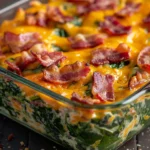 Cheesy Bacon Spinach Casserole