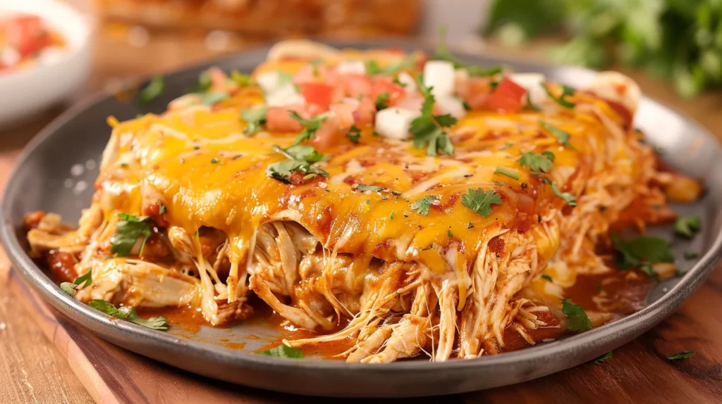 Cheesy Chicken Enchilada Bake