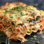 Cheesy Chicken Spinach Lasagna