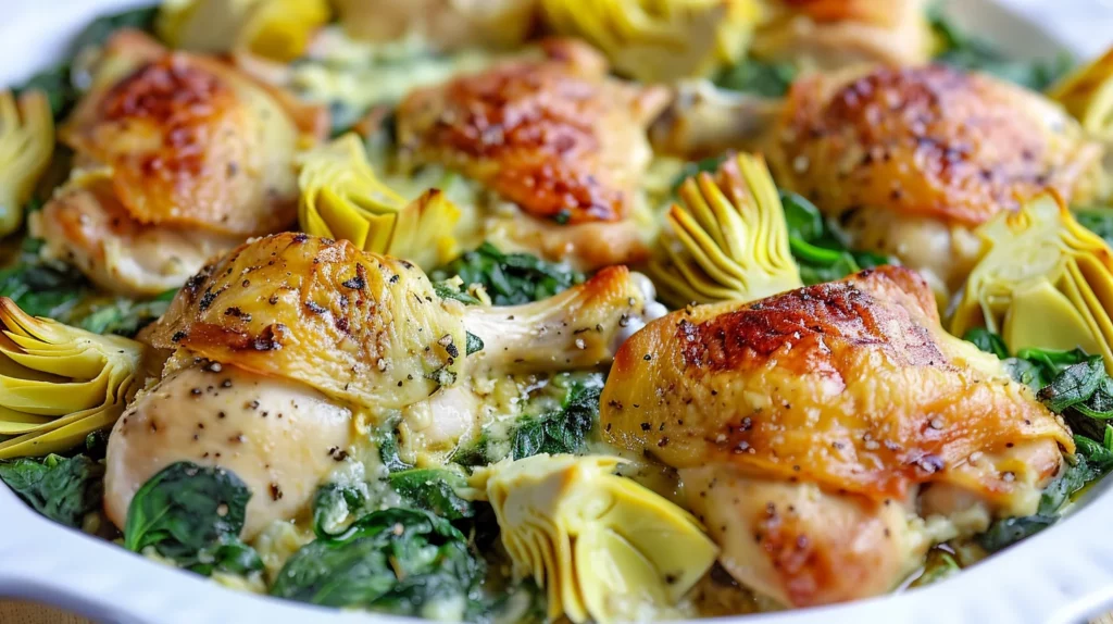 Chicken Spinach Artichoke Bake