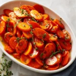 Delicious glazed carrots served as a side dish