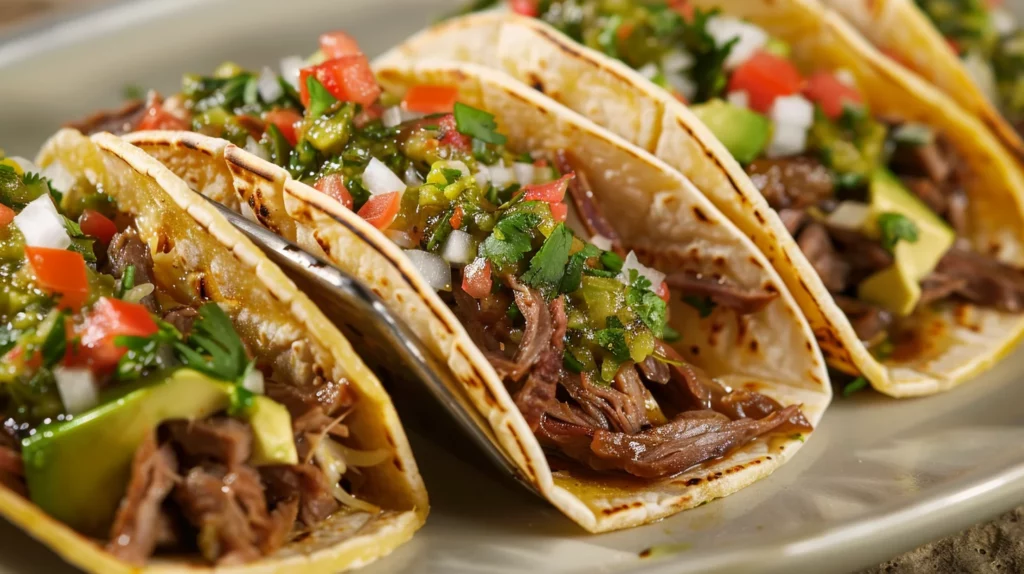 Green Chile Beef Tacos