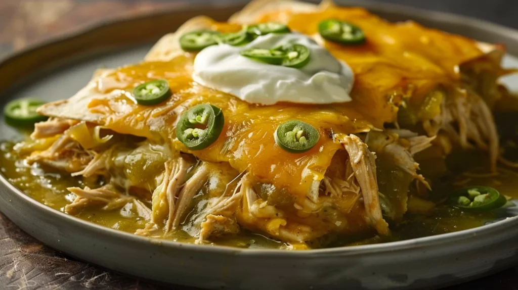 Green Chile Chicken Enchilada Casserole