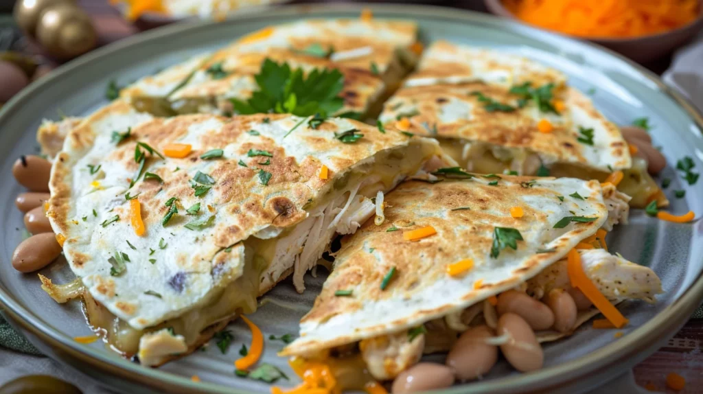 Green Chile Chicken Quesadilla Bake