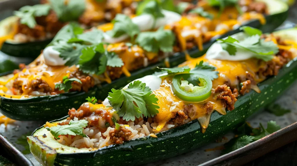 Taco Stuffed Zucchini
