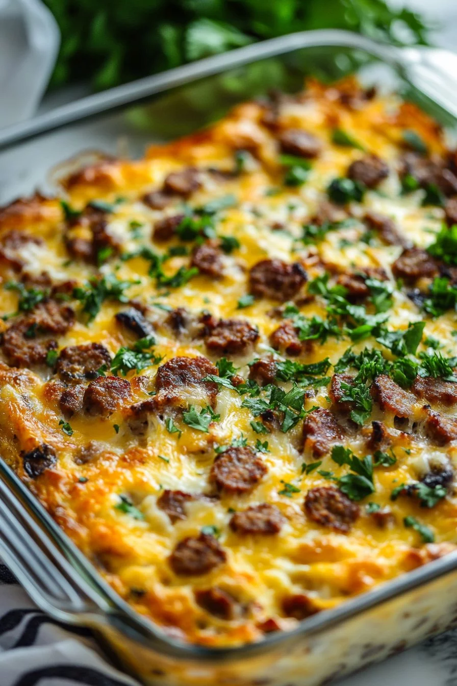 Overnight Easy Sausage Breakfast Casserole