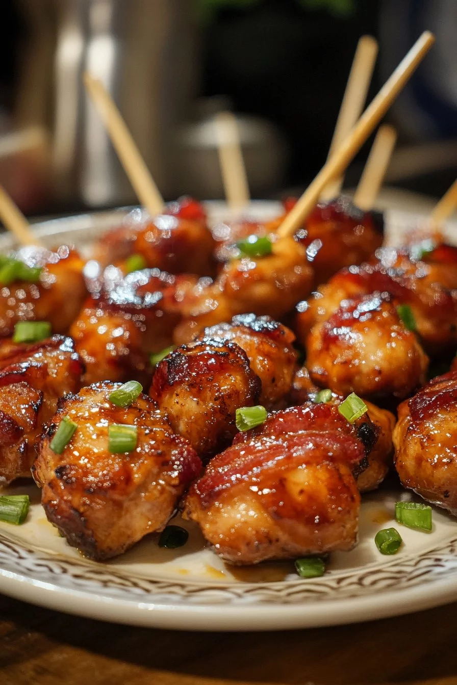 Maple Glazed Bacon Chicken Bites