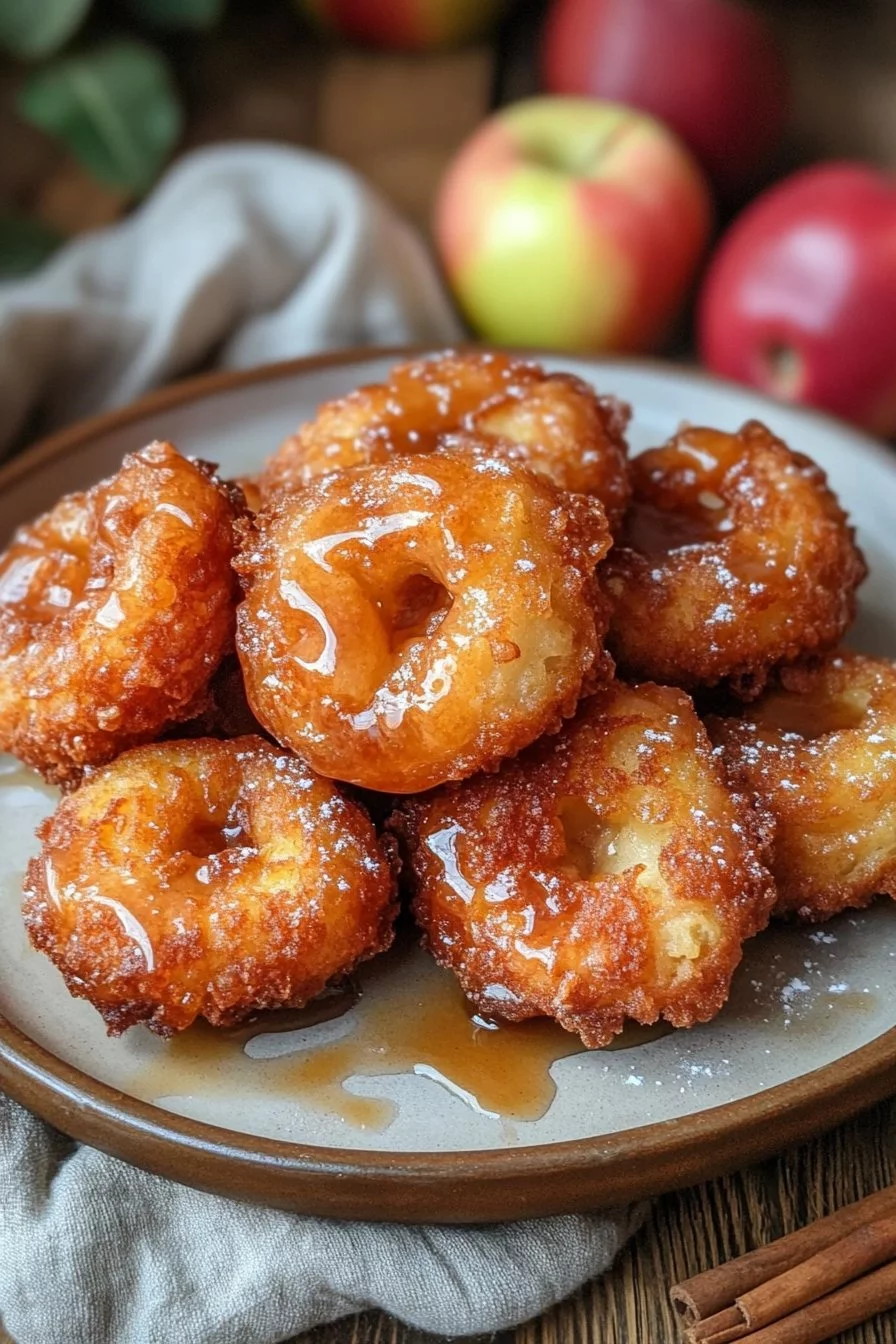 Baked Apple Fritters with Glaze