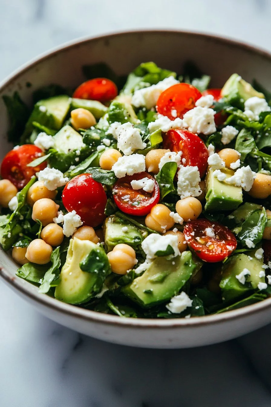 Chickpea Feta Avocado Salad