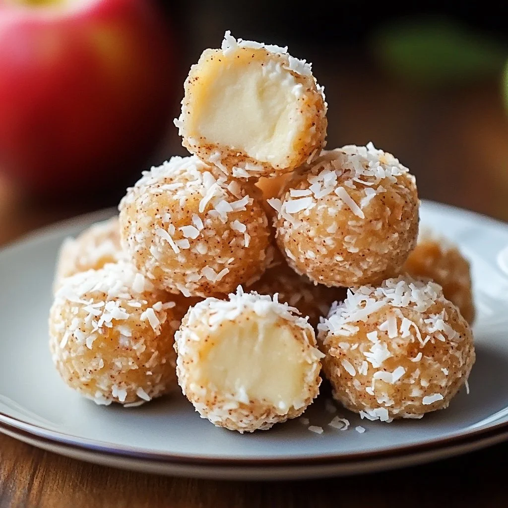 Cinnamon Apple Cottage Cheese Bites served in a bowl with a sprinkle of cinnamon